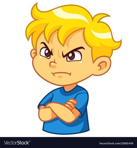 Angry Boy Expression Royalty Free Vector Image Boy Cartoon Characters