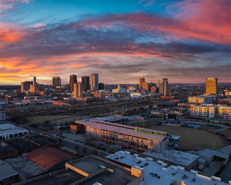 Sunset View Over Downtown Birmingham Alabama United States Editorial