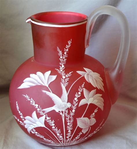 Webb Red Cameo Glass Pitcher In 2023 Glass Art Pitchers Pottery Pitcher