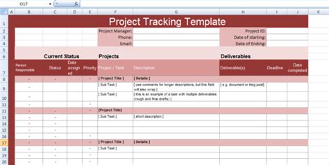 Multiple Project Tracking Templates Excel Project Management