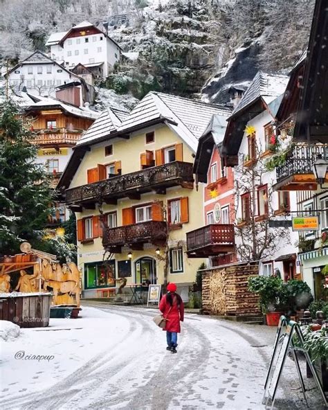 Wonderful Places On Instagram Snowy Day In Hallstatt Austria ️ ️ ️