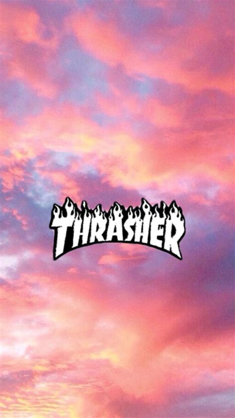 Sky Pink Thrasher Logo Hype Wallpaper Bad Girl Wallpaper Iconic
