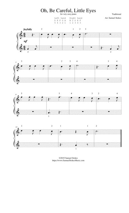 Oh Be Careful Little Eyes What You See Free Music Sheet