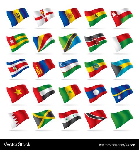 Set Of World Flags Royalty Free Vector Image Vectorstock