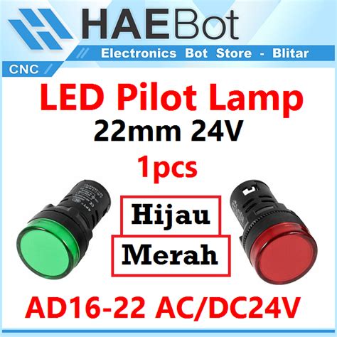 Merah Hijau Haebot Led Pilot Lamp 22mm 24v Red Green Ad16 22ds