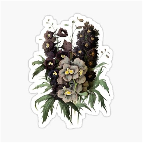 Vintage Botanical Flower Art Sticker By Papermoontees Redbubble