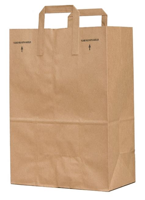 Grainger Approved Grocery Bag Handle Type Folded Paper Kraft Width 7