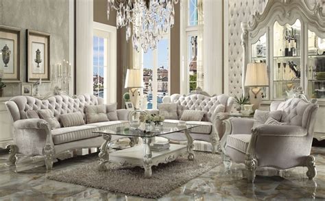 Acme 52105 Versailles Formal Living Room Set In Ivory Dallas
