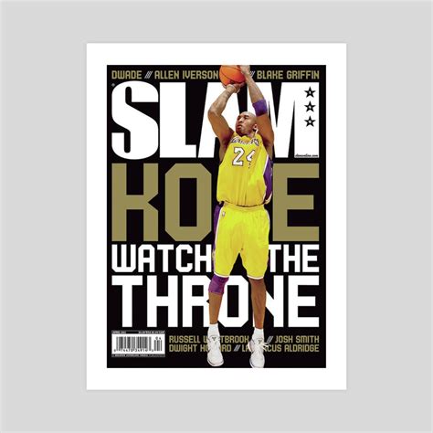 Kobe Watch The Throne Slam Cover Getty Images An Art Print By Nguyen