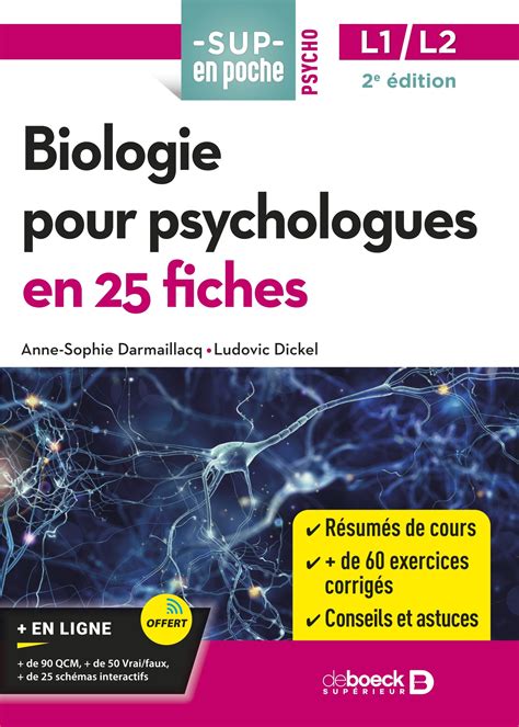 Biologie Pour Psychologues En 25 Fiches Licence 1 Et 2 De Boeck