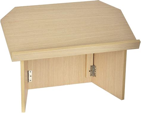 Adiroffice Medium Oak Foldable Portable Table Top Lectern Podium