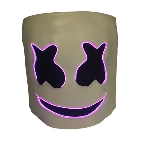 Wuudi Mask Dj Full Helmet Role Playing Led Latex Halloween Cosplay Mask