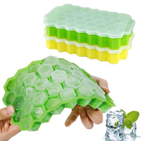 Coolmade 2 Packs Ice Cube Trays Silicone Ice Mold With Lids 74 Cubes