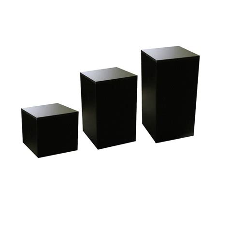 Black Display Pedestal Set Three Sizes Subastral