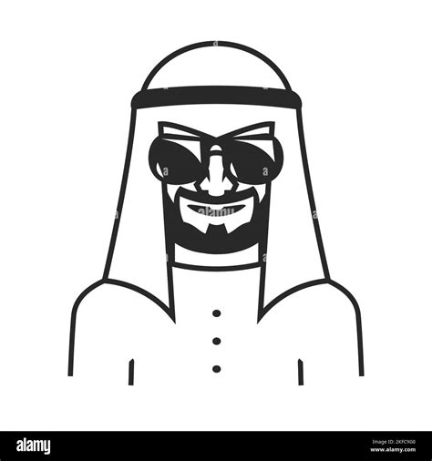 Arabic Muslim Man And Woman Linear Icons Saudi Arab Faceless People Avatar Line Silhouette