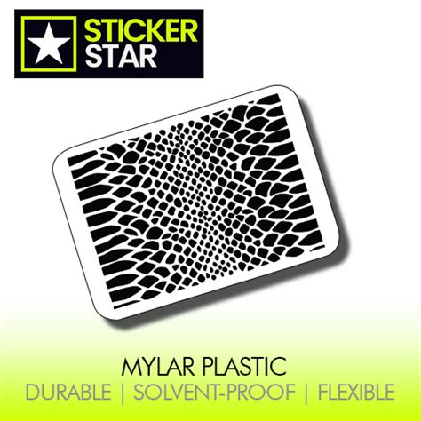 Snakeskin Pattern Plastic Stencil Sticker Star