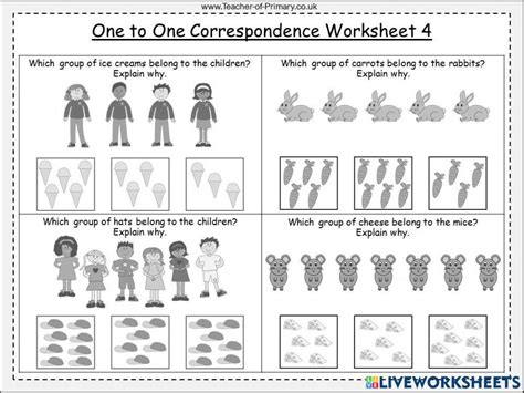 One To One Correspondence Online Worksheet Live Worksheets
