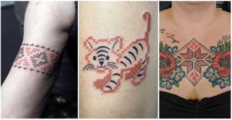 Updated 45 Cross Stitch Tattoos To Reveal Your Artistic Side