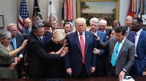 Evangelical Leaders Gather To Pray For Trump At White House Blasting