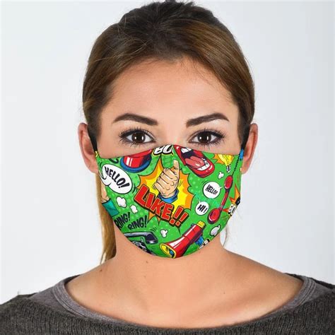 Pop Art Style Two Protection Face Mask In 2020 Face Mask Face