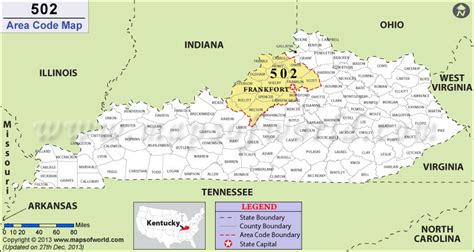 502 Area Code Map Where Is 502 Area Code In Kentucky