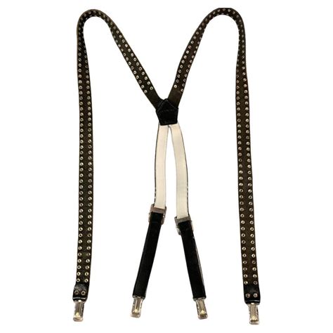 Dsquared2 Black Studded Leather Suspenders For Sale At 1stdibs