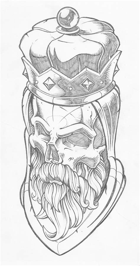 King Skulls Drawing Tattoo Drawings Drawings