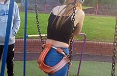 stuck girl swing firefighters gets playground rescue child rescued had year old