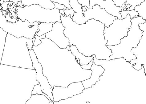 Carte Moyen Orient Vierge Carte
