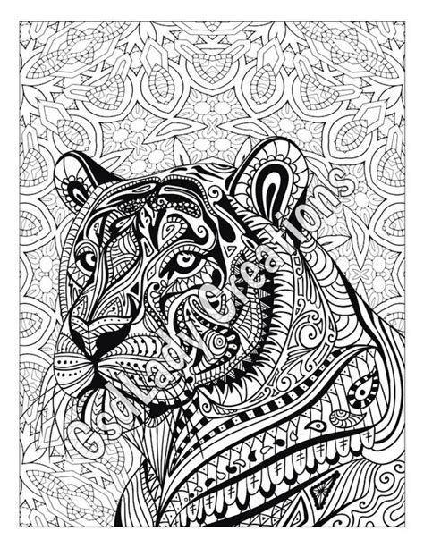 Zen Tiger Animal Art Page To Color Zentangle Animal