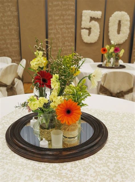 Gorgeous Centerpieces 50th Anniversary Party 50th Wedding