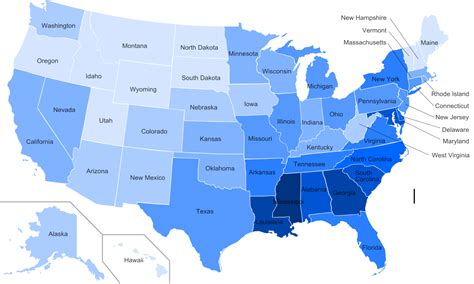 The united states census bureau provides data about the nation's people and economy. File:African American by state in the USA in 2010.svg ...
