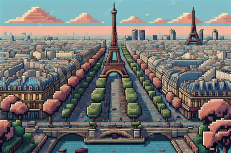 Premium Ai Image A Pixel Art Illustration Of Eiffel Tower In Paris