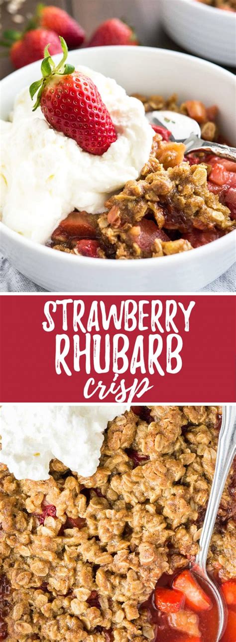 Easy Strawberry Rhubarb Crisp Recipe Prepped In Less Than 10 Min