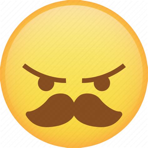 Angry Emoji Mad Mustache Rage React Icon Download On Iconfinder