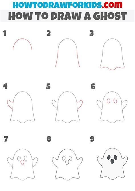 How To Draw A Ghost Step By Step Ghost Drawing Halloween Drawings