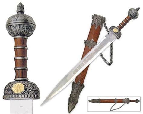 Roman Gladius Swords With Display Stand For Sale