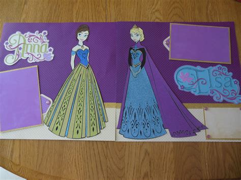 Elsa And Anna Coronation Layout Using Cricut Frozen Cartridge Disney Scrapbooking Layouts
