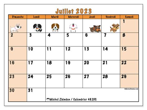 Calendrier Juillet 2023 à Imprimer “504ds” Michel Zbinden Ca