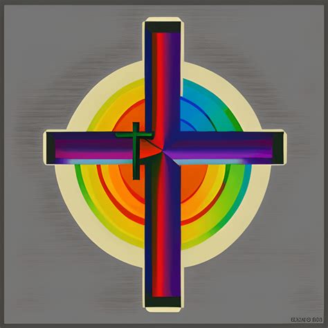 Rainbow Christian Cross · Creative Fabrica
