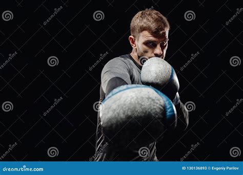 Male Boxing In Punching Bag Stock Image Image Of Lifestyle Fight