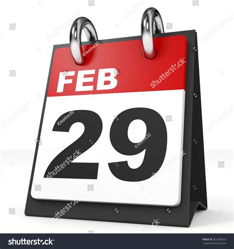 Calendar On White Background 29 February Stock Illustration 362350925