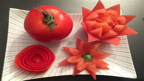 How To Make Tomato Flower Tomato Rose Fruit And Vegetable Carving