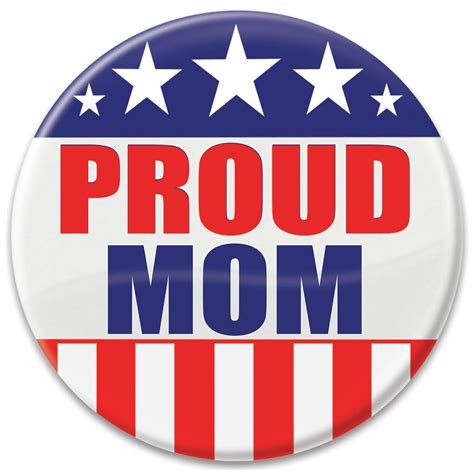 Beistle Patriotic Decorproud Mom Button Size 2