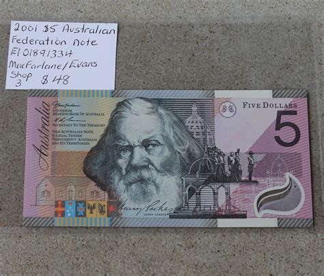 Australian Five Dollar Banknote 2001 Federation Campbells Online Store