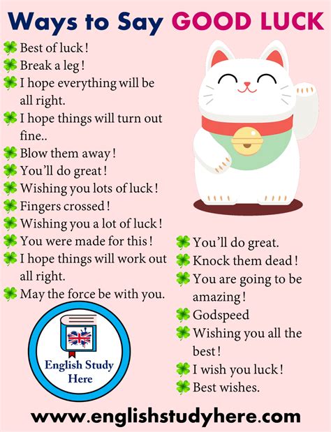 19 Ways To Say Good Luck In English English Study Here English