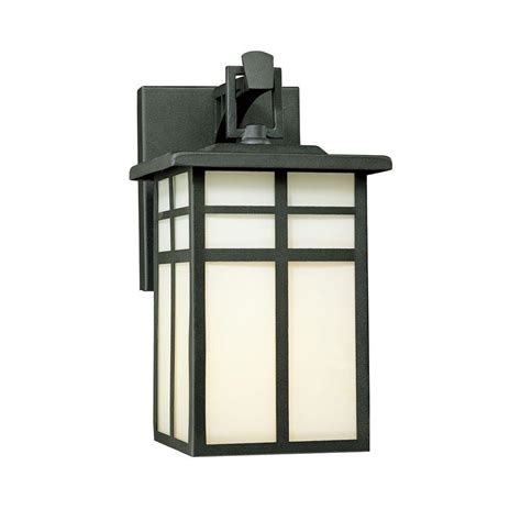 The home depot canada carries a wide range of outdoor lighting styles and many of them come in solar and led. Thomas Lighting Mission 1-Light Black Outdoor Wall-Mount ...