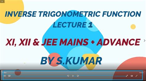 Jee main 2021 will be conducted twice and the first exam will be held tentatively in january. JEE MAINS 2021 | INVERSE TRIGONOMETRIC FUNCTION | LECTURE ...