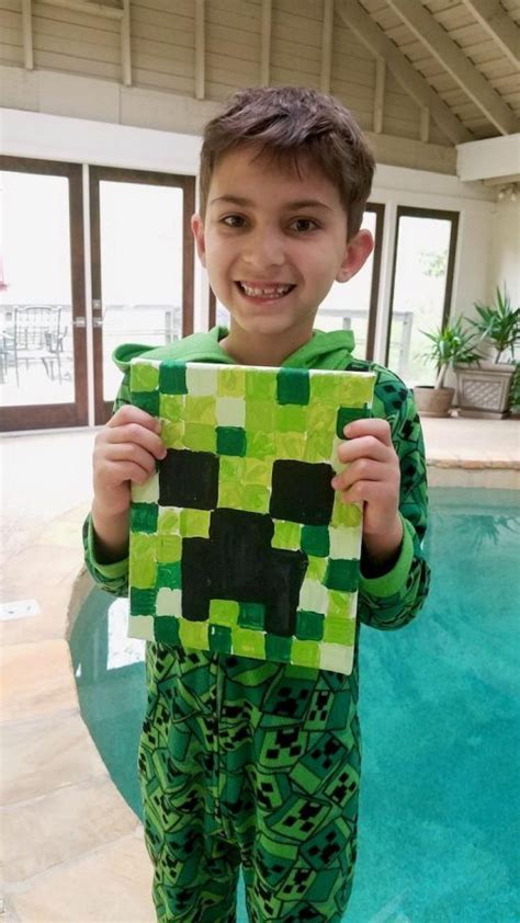 Paint Your Own Minecraft Creeper Acrylic Art Canvas Ages 7 Ladeeda