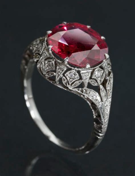 An Art Deco Burmese Ruby And Diamond Ring Art Deco Jewelry Antique